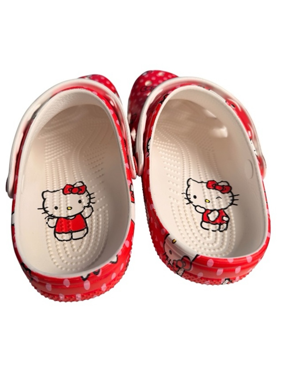 Hello Kitty Red Polka Dot Kids Slip-On Clogs | NWOT | W8 M6 - Picture 3 of 6